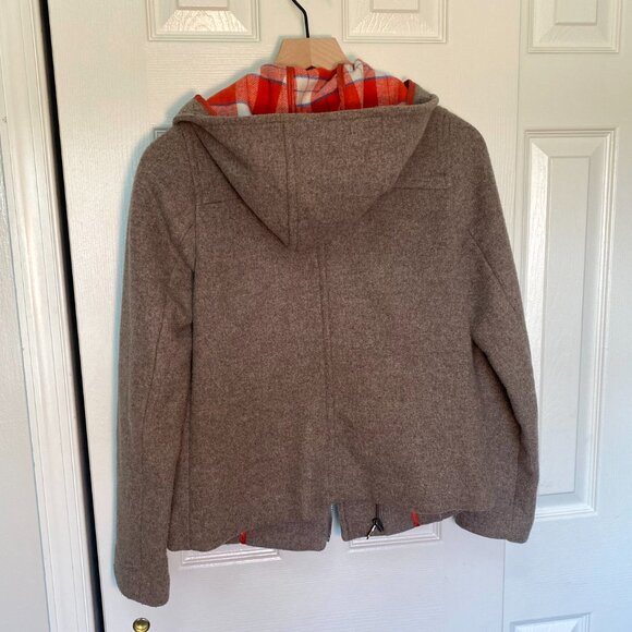 Old Navy Women's Wool Blend Brown Hooded Coat with Toggles Size XS - Picture 2 of 9